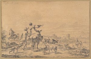 Pastore in un paesaggio italiano da Nicolaes Berchem