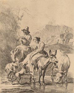 Pastorella su un asino da Nicolaes Berchem