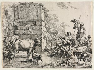 La mucca che beve da Nicolaes Berchem