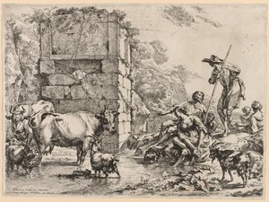 La mucca che beve da Nicolaes Berchem