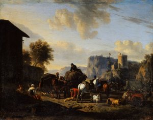 Il riposo del convoglio, XVII secolo da Nicolaes Pietersz. Berchem