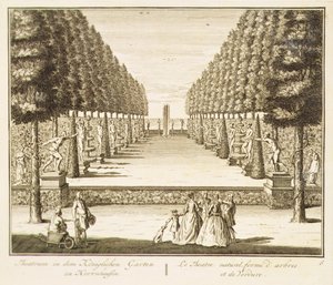 Teatro naturale di alberi e siepi da Nicolaes Jansz  Visscher
