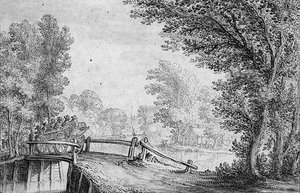 Paesaggio con un carro che attraversa un ponte da Nicolaes Jansz  Visscher