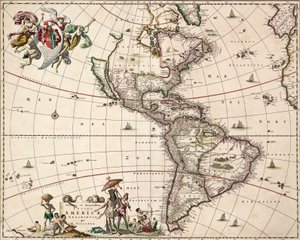 Carta delle Americhe, c.1671 da Nicolaes Jansz (1586 1652) Visscher