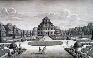 Vista della casa e del giardino di Frydenlund