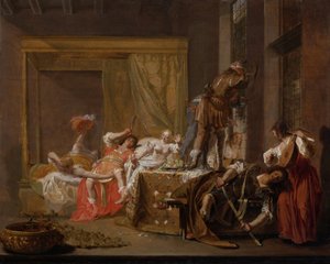 Compagnia in un bordello Messalina e Gaio Silio da Nicolaes Knüpfer