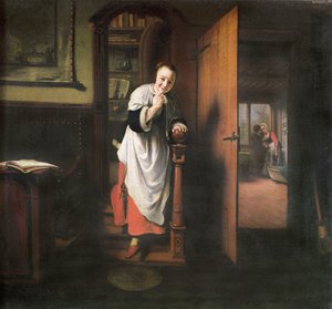 Amanti con una donna che ascolta da Nicolaes Maes