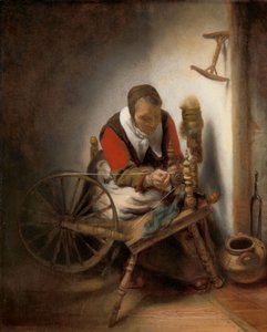 La filatrice, un arcolaio appeso al muro