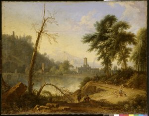 Paesaggio italiano con mulattiere da Nicolaes Piemont