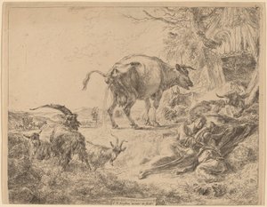 Mucca che urina da Nicolaes Pietersz Berchem