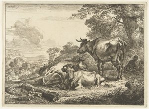Tre mucche riposanti da Nicolaes Pietersz Berchem