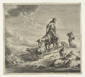 Uomo su un asino da Nicolaes Pietersz Berchem