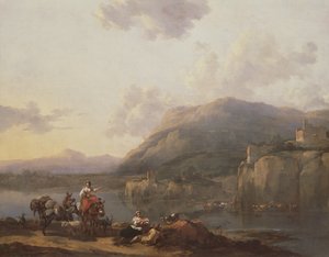 Conducente di muli presso un guado da Nicolaes Pietersz. Berchem