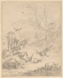 Mandria a riposo da Nicolaes Pietersz Berchem