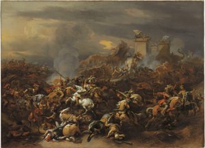 La battaglia tra Alessandro e Poro da Nicolaes Pietersz. Berchem