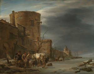 La cinta muraria di Haarlem in inverno da Nicolaes Pietersz Berchem