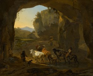 Mandriani in una grotta