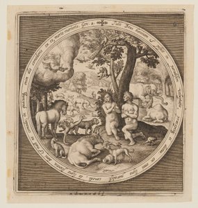 Adamo ed Eva in Paradiso, dalla creazione alla cacciata dal Paradiso da Nicolaes de Bruyn