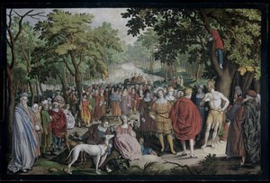 La predicazione di Giovanni Battista sulle rive del Giordano da Nicolaes de Bruyn