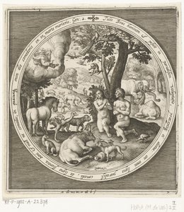 Il settimo giorno della creazione: Adamo ed Eva in paradiso da Nicolaes de Bruyn