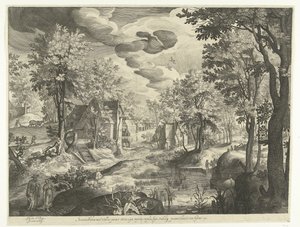 Paesaggio con Agar e Ismaele da Nicolaes de Bruyn