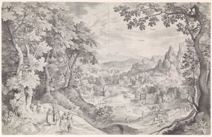 Paesaggio con caccia al cervo da Nicolaes de Bruyn