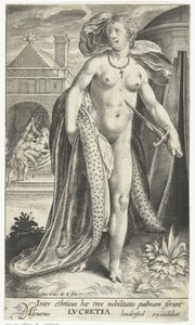 Lucrezia con pugnale contro il petto da Nicolaes de Bruyn