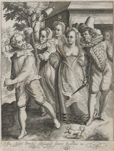 Il figliol prodigo è espulso da una taverna, tavola 4 dalla Storia del figliol prodigo da Nicolaes de Bruyn