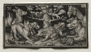 Rana a due teste circondata da animali, 1594
