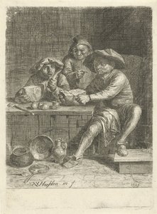 Contadini a un tavolo con pane da Nicolaes van Haeften