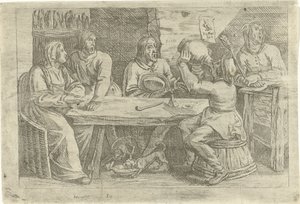 Compagnia di contadini con giullare da Nicolaes van Haeften