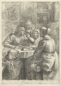Tre vecchie donne che mangiano a un tavolo da Nicolaes van Haeften