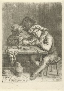 Due fumatori a un tavolo da Nicolaes van Haeften