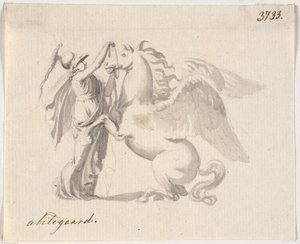 Atena mette le briglie a Pegaso da Nicolai Abildgaard