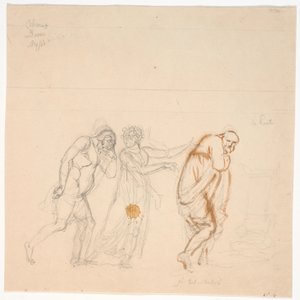 Davus Mysis e Chremes. Studio per il dipinto Chremes ascolta la conversazione di (la serva) Mysis e Davus