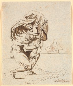 Il poeta portoghese Camoens di profilo a destra da Nicolai Abildgaard