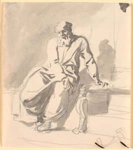 Figura di uomo antico seduto, probabilmente Anacreonte da Nicolai Abildgaard