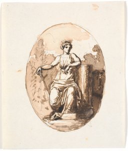 Figura femminile seduta, allegoria della forza o della costanza da Nicolai Abildgaard