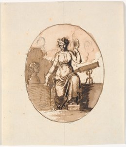 Figura femminile seduta, allegoria della saggezza o della scienza da Nicolai Abildgaard