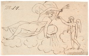Eros e una donna fluttuante da Nicolai Abildgaard