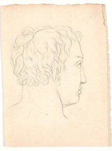 Testa di un uomo vista di sbieco da dietro da Nicolai Abildgaard