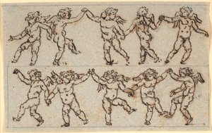 Fregio con due file di amorini danzanti da Nicolai Abildgaard