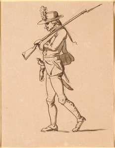 Caricatura di un Soldato di Profilo a Sinistra. Il Suo Braccio Sinistro è Fasciato, ma Porta un Fucile da Nicolai Abildgaard