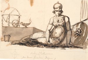 Athena sdraiata. Allegoria delle scienze
