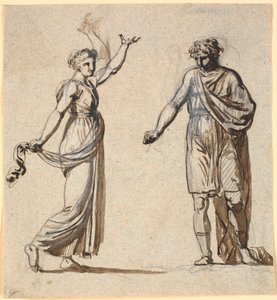 Uomo e donna in abiti antichi