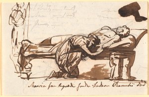 Marcia piange la morte di suo padre Cremetius da Nicolai Abildgaard