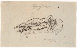 Ulisse e Calipso, sdraiati nudi su un letto