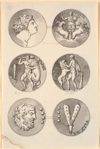 Sei riproduzioni di medaglie antiche