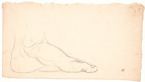 Schizzo di piede visto di lato. Tallone a sinistra. da Nicolai Abildgaard