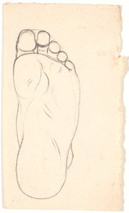 Studio di un Piede Visto da Sotto. Il Tallone a Destra. da Nicolai Abildgaard